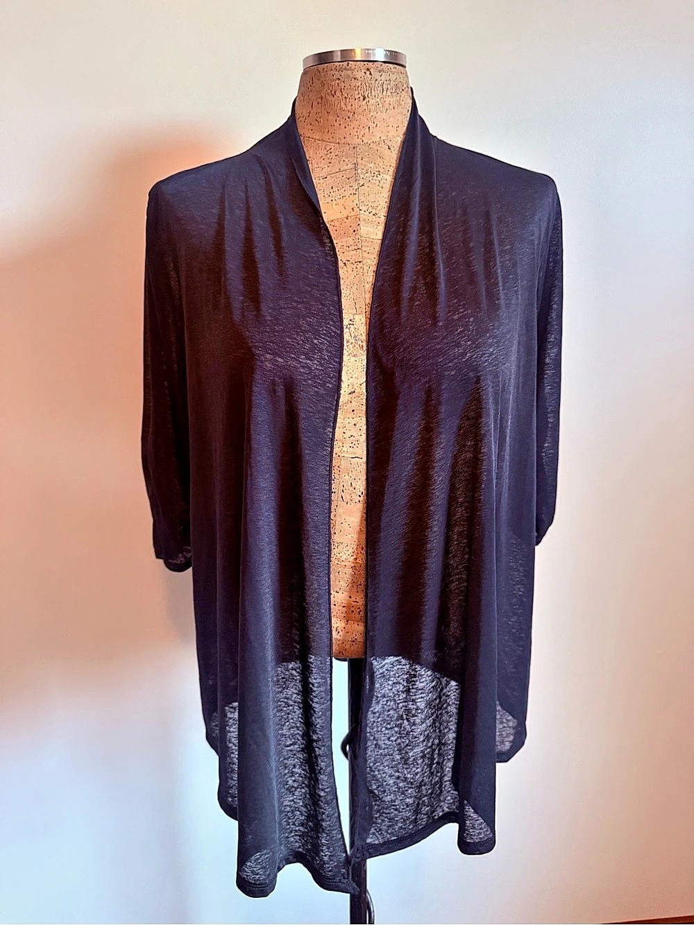 tulah Sheer Open Front Cardigan Black XL